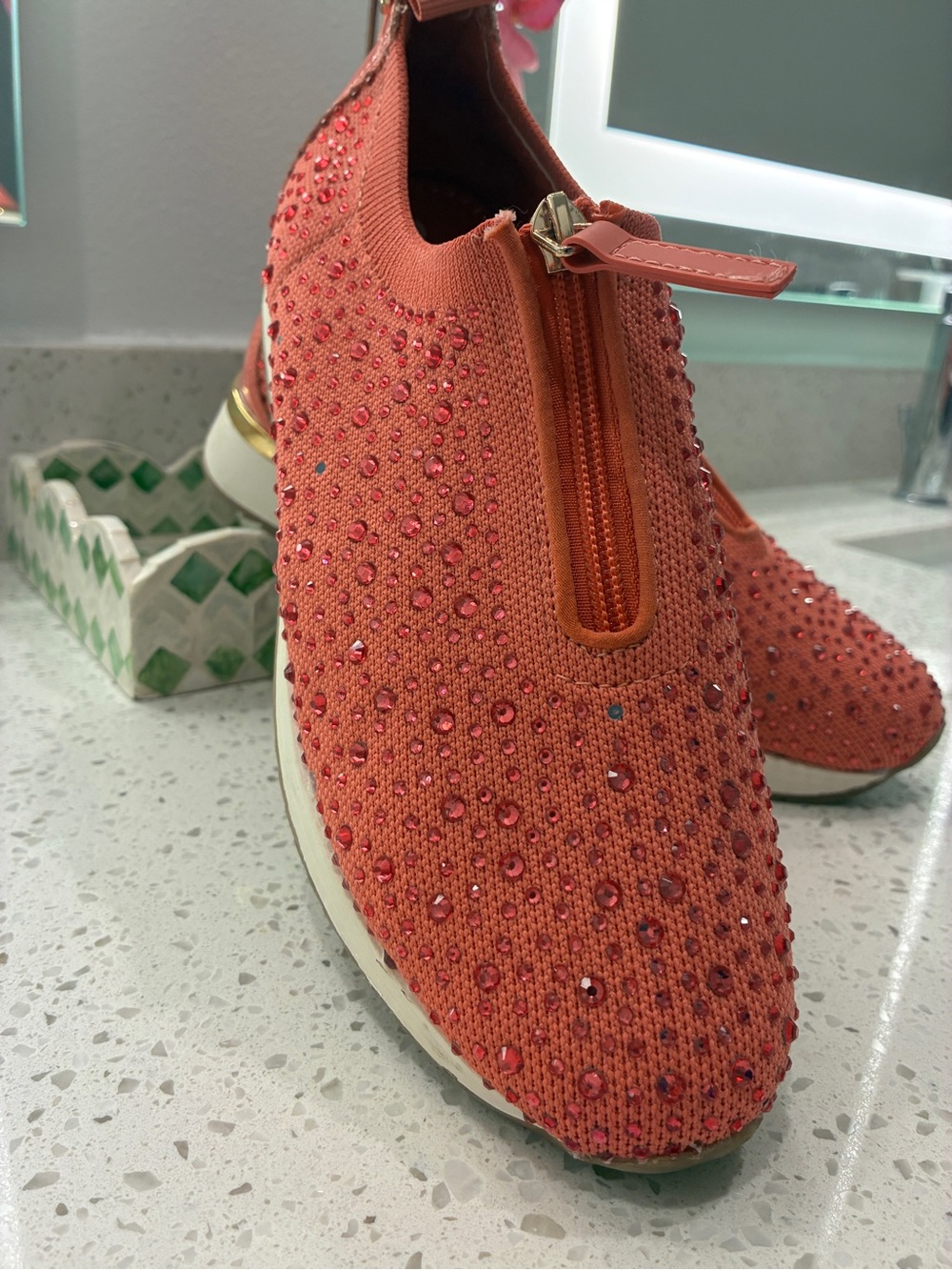 Kenneth Cole Reaction Coral Knit Slip-On Sneakers with Gold Trim - Picture 8 of 8